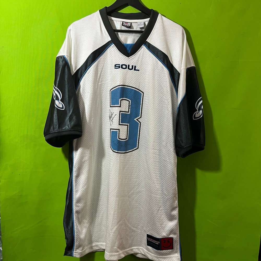 VINTAGE RARE Signed Bon Jovi Band Soul AFL Football‎ Jersey 2XL White Blue 2005